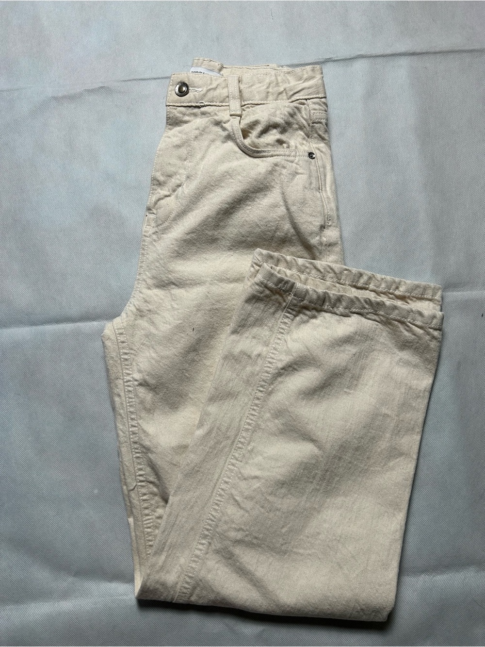 Zara cream wide leg denim pants size 2